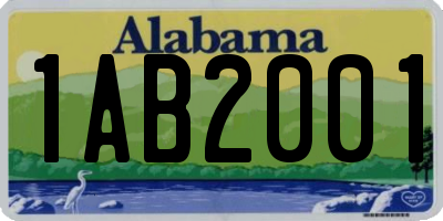 AL license plate 1AB2001