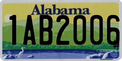 AL license plate 1AB2006