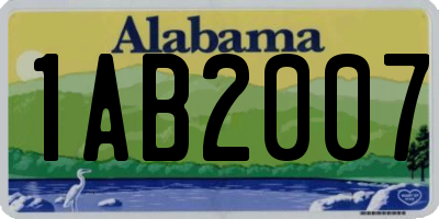 AL license plate 1AB2007