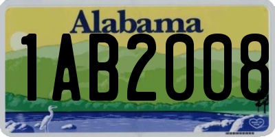 AL license plate 1AB2008