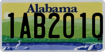 AL license plate 1AB2010