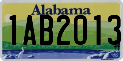 AL license plate 1AB2013