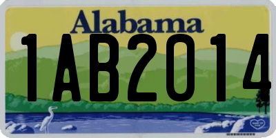 AL license plate 1AB2014