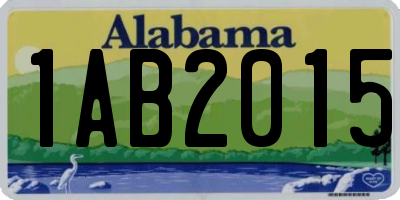 AL license plate 1AB2015