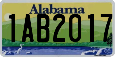 AL license plate 1AB2017