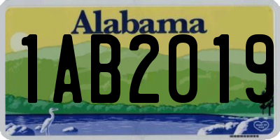 AL license plate 1AB2019