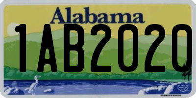 AL license plate 1AB2020