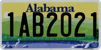 AL license plate 1AB2021