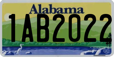 AL license plate 1AB2022