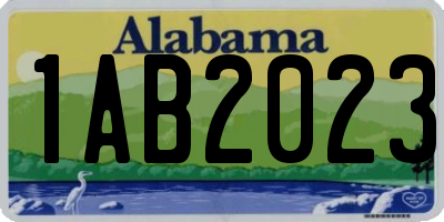 AL license plate 1AB2023