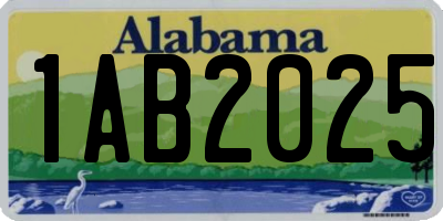 AL license plate 1AB2025