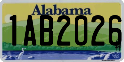 AL license plate 1AB2026