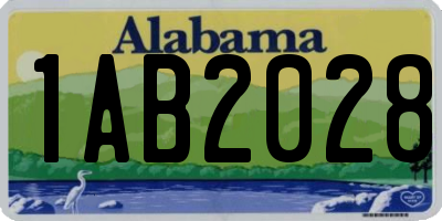 AL license plate 1AB2028