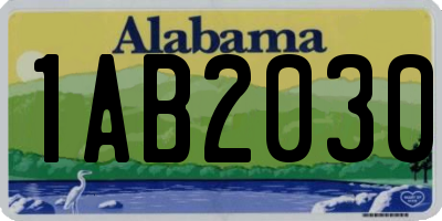 AL license plate 1AB2030