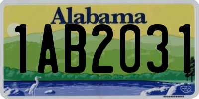 AL license plate 1AB2031