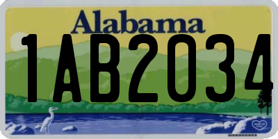 AL license plate 1AB2034