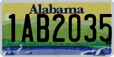 AL license plate 1AB2035