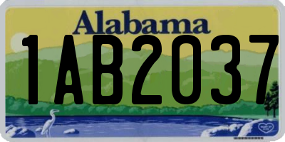 AL license plate 1AB2037