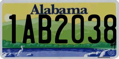 AL license plate 1AB2038