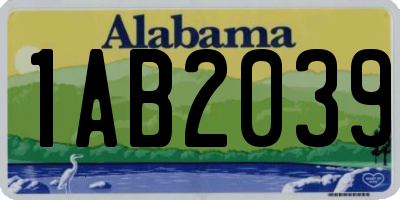 AL license plate 1AB2039