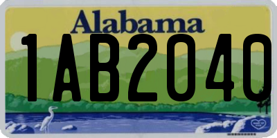 AL license plate 1AB2040