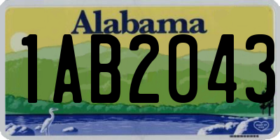 AL license plate 1AB2043