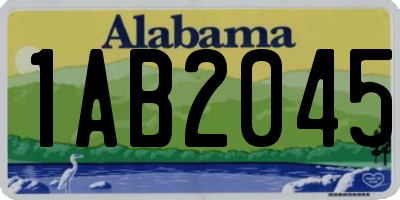 AL license plate 1AB2045