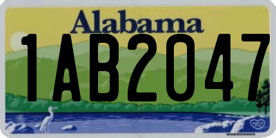 AL license plate 1AB2047