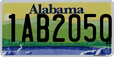 AL license plate 1AB2050
