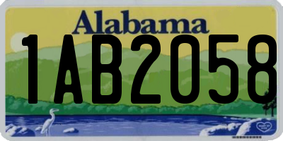 AL license plate 1AB2058