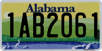 AL license plate 1AB2061