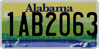 AL license plate 1AB2063