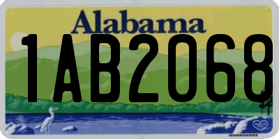 AL license plate 1AB2068