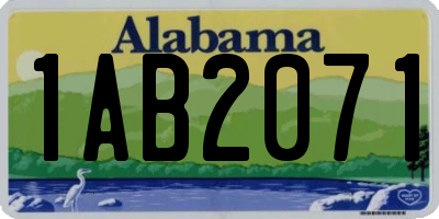 AL license plate 1AB2071