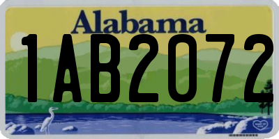 AL license plate 1AB2072