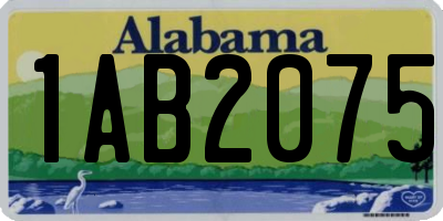 AL license plate 1AB2075