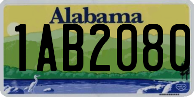 AL license plate 1AB2080