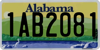 AL license plate 1AB2081