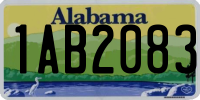 AL license plate 1AB2083