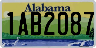 AL license plate 1AB2087