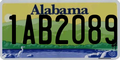 AL license plate 1AB2089