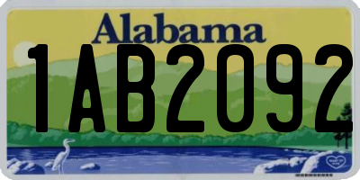 AL license plate 1AB2092