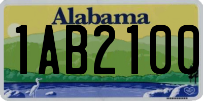 AL license plate 1AB2100