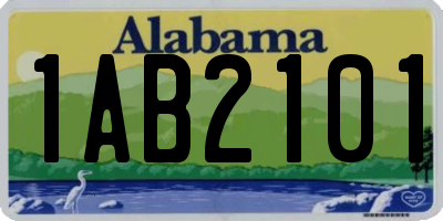 AL license plate 1AB2101