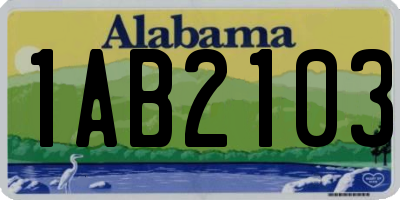 AL license plate 1AB2103