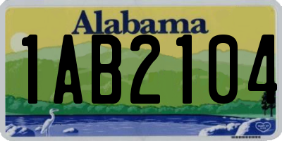 AL license plate 1AB2104