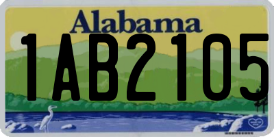 AL license plate 1AB2105