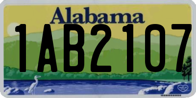 AL license plate 1AB2107