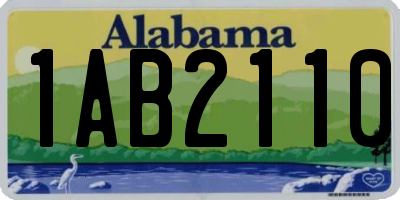 AL license plate 1AB2110