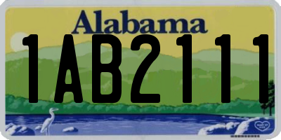 AL license plate 1AB2111